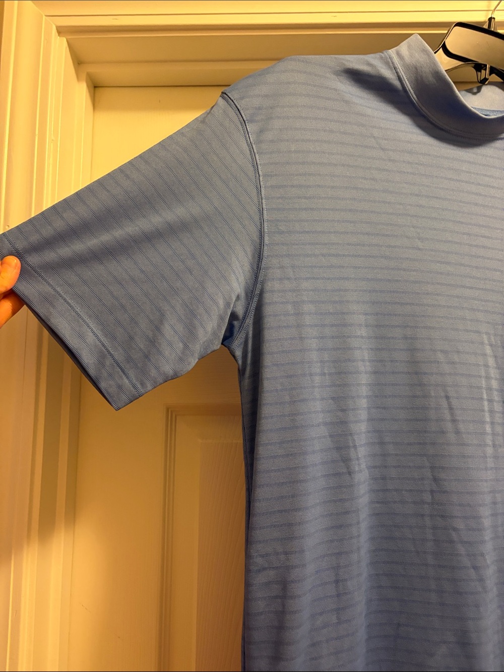Cutter & Buck Men's Sky Blue Short-Sleeve Mock Neck Shirt - Picture 2 of 3